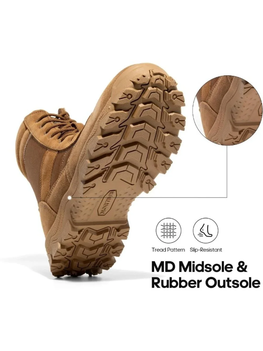 Men's Tactical Military Work Boots with Side Zipper | Durable, Waterproof